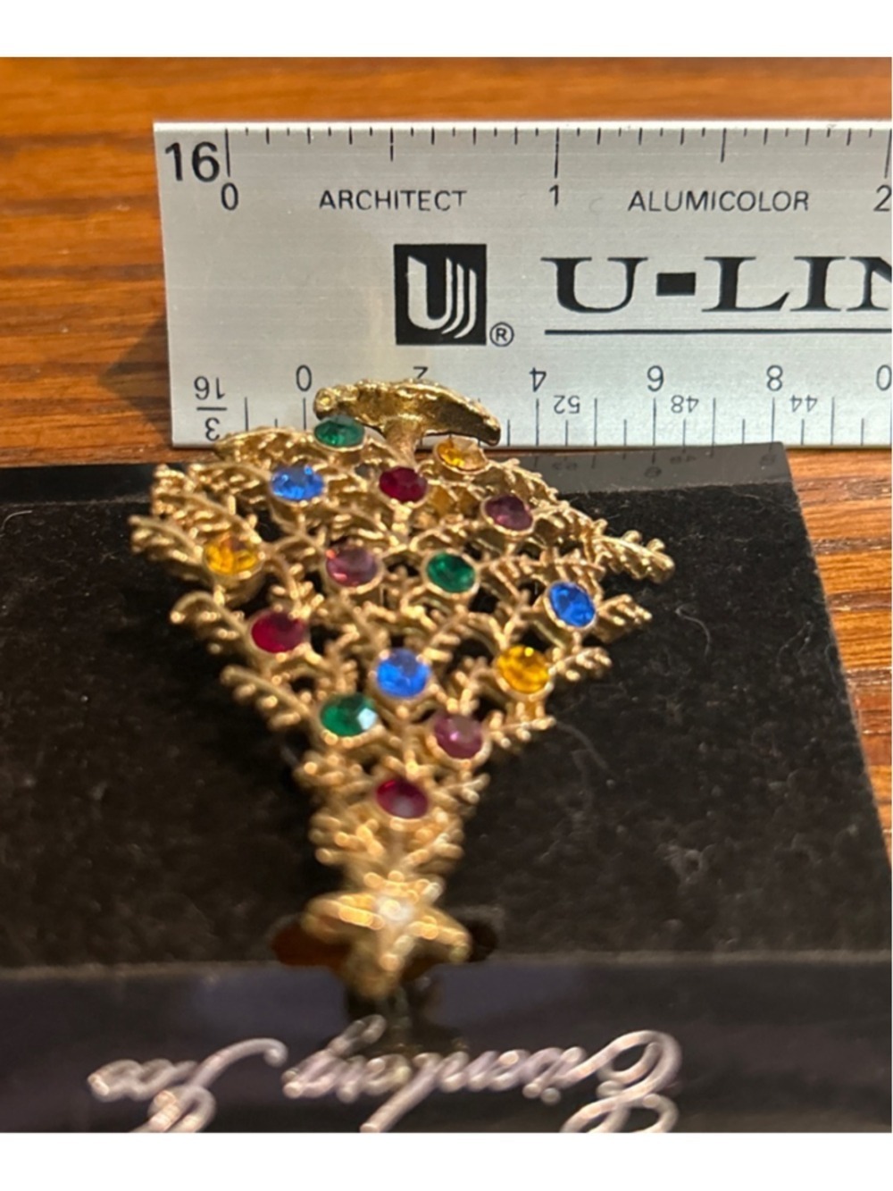 Women's Eisenberg Ice Christmas Tree Brooch One Size Gold Multicolor - Picture 3 of 4
